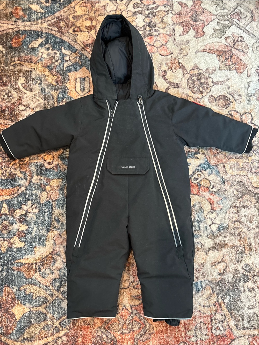 Canada Goose Black bunting suit with Red Logo Patch